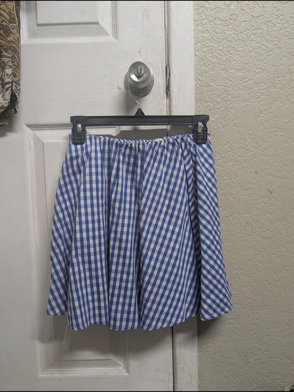 Blue Gingham A-Line Women's Skirt